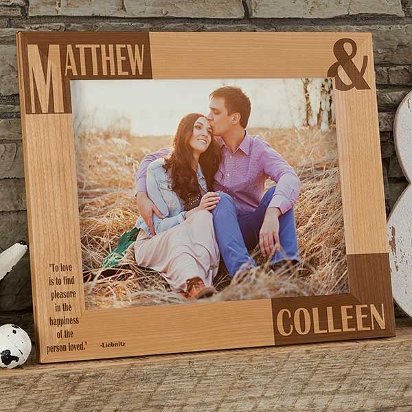 Personalized Wood Picture Frames - Romantic Couple - 8098