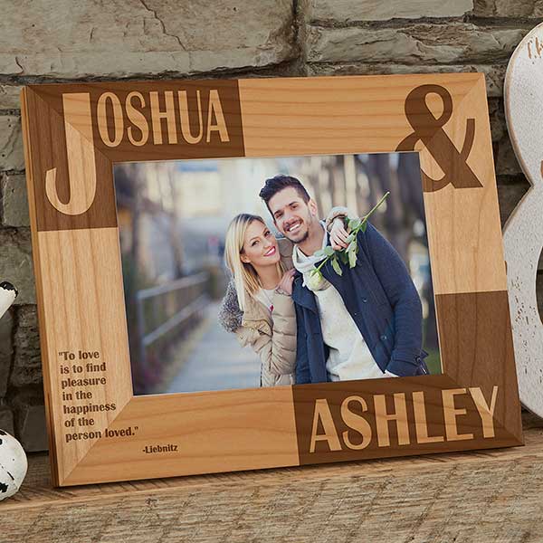 Personalized Wood Picture Frames - Romantic Couple - 8098