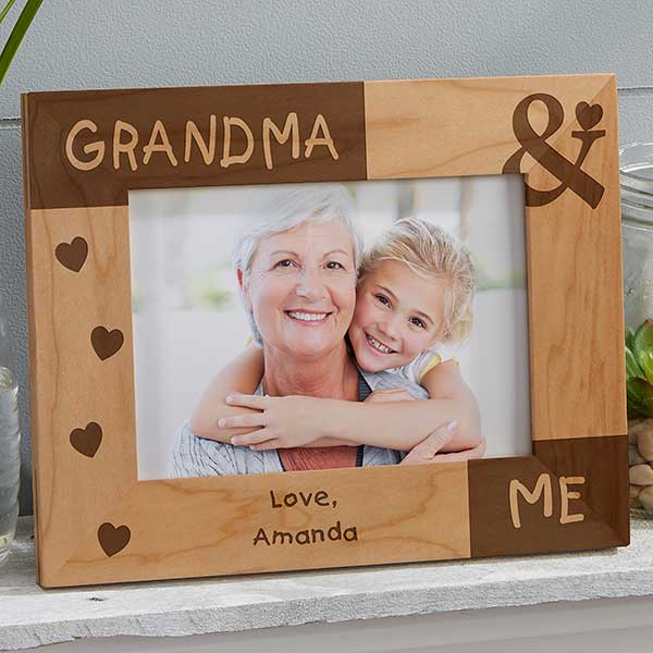 Grandma and Me-Christmas,Mother's Day Gift-Engraved Leather Frame 