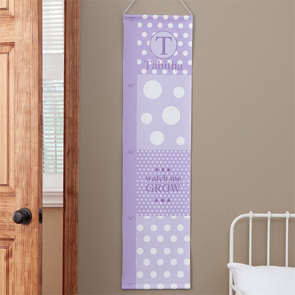 Personalized Growth Chart - Girls Polka Dots - 8276