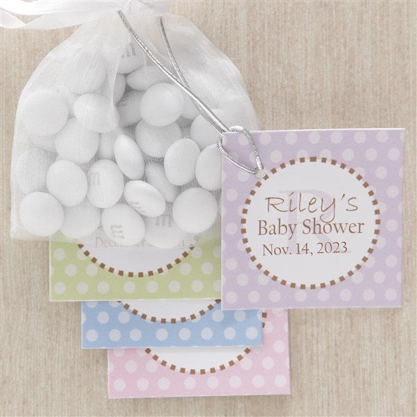 Personalized Baby Shower Party Favor Tag Polka Dots