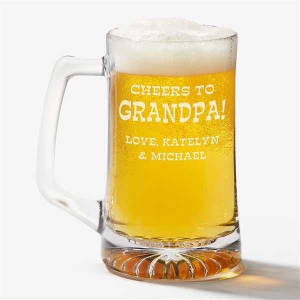 Personalized Glass Beer Mug In Cheers Design - 8315