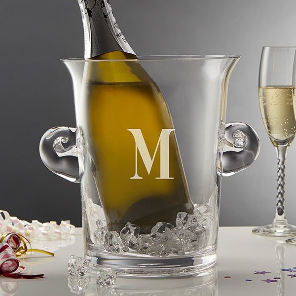 Personalized Ice Bucket Wine Chiller with Engraved Monogram
