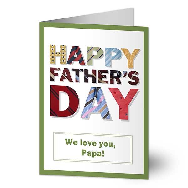 Personalized Father's Day Greeting Cards - Ties - 8393