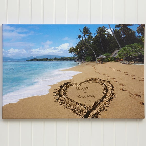 Personalized Canvas Art Sandy Beach Tropical Island