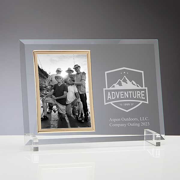 Engraved Glass Picture Frame With Your Business Logo - 8528