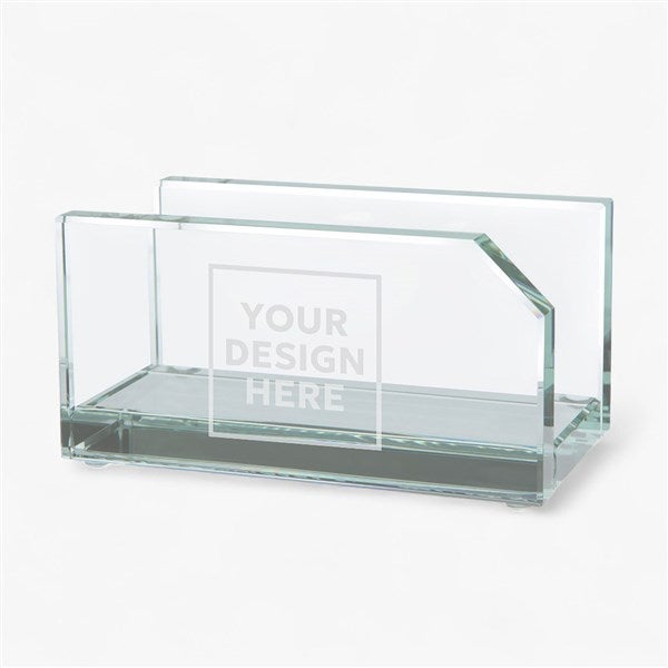 Personalized Logo Glass Business Card Holders - 8554