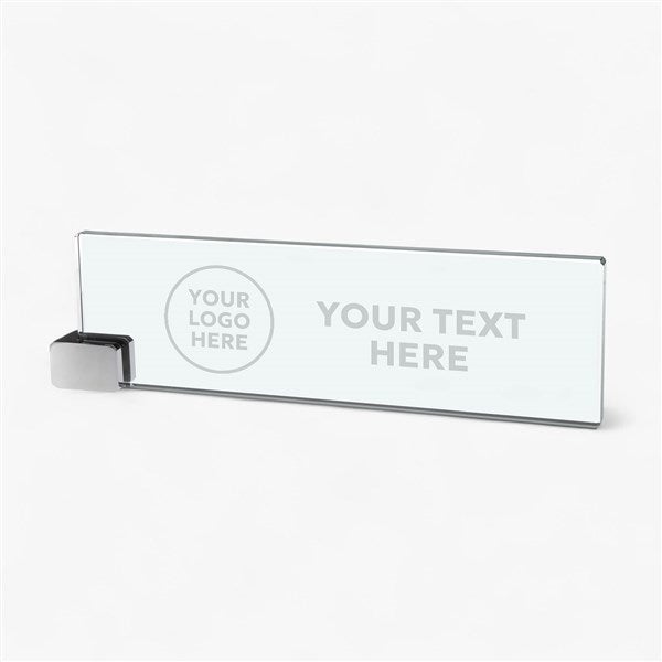 Personalized Corporate Engraved Logo Glass Nameplates - 8555