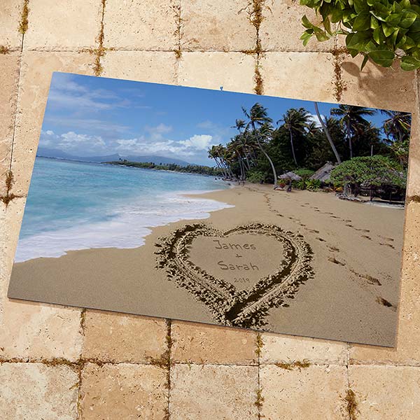 Personalized Door Mats Sandy Beach Tropical Island Doormat