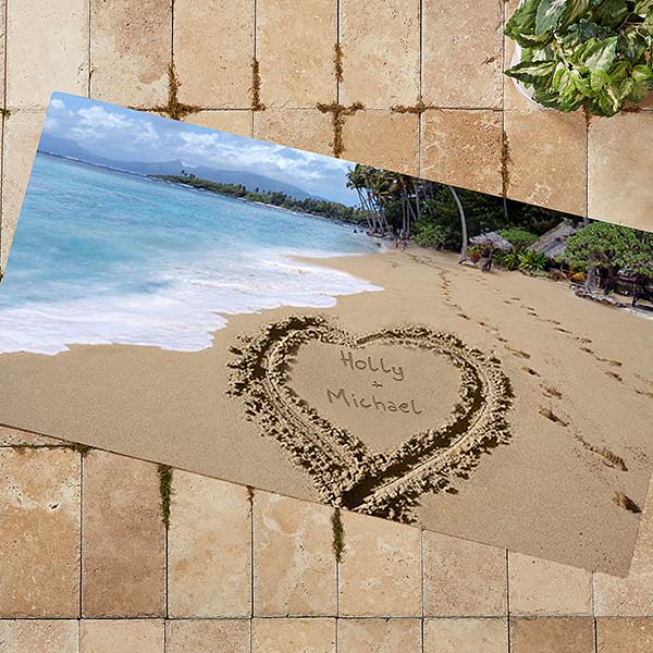 Personalized Door Mats - Sandy Beach Tropical Island Doormat - 8608