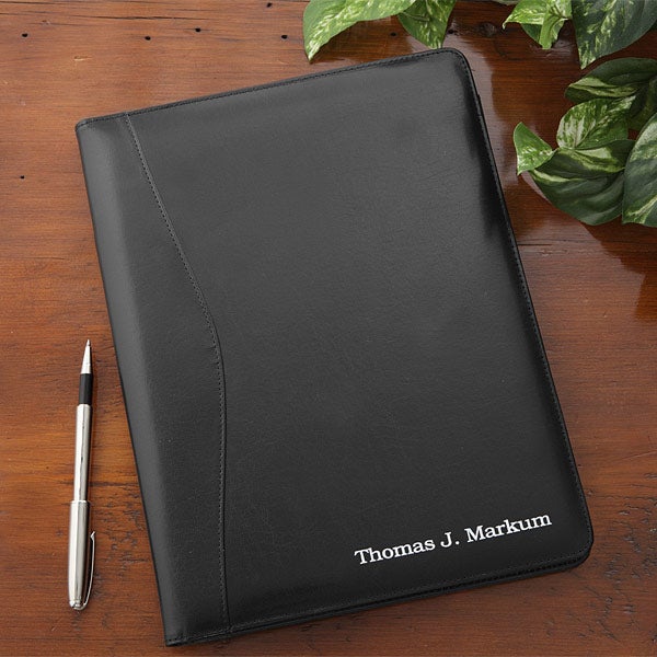 Personalized Leather Portfolio Black Personalized Leather Portfolio Black 8620