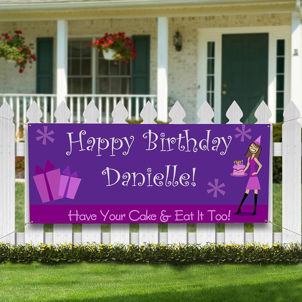 Personalized Birthday Party Banners - Birthday Girl - 8638