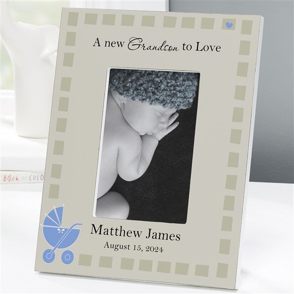 New Grandbaby Personalized 4x6 Tabletop Frame Vertical