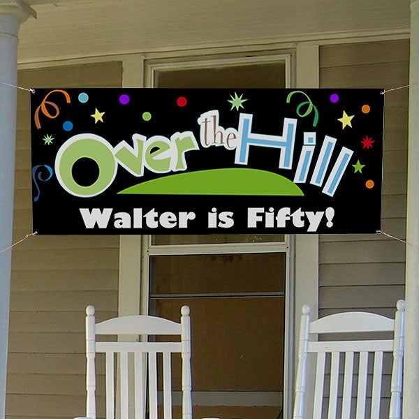 Over The Hill Personalized Birthday Party Banners - 8658