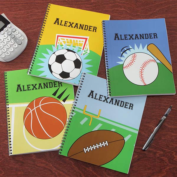 Personalized Sports Notebooks for Boys - Set of Two - 8714