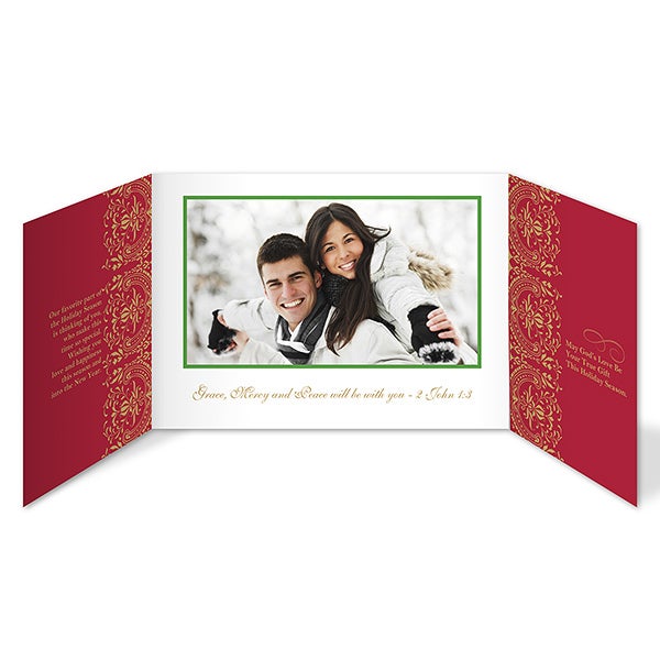 Personalized Peace Dove Photo Christmas Cards - Gatefold - 8787