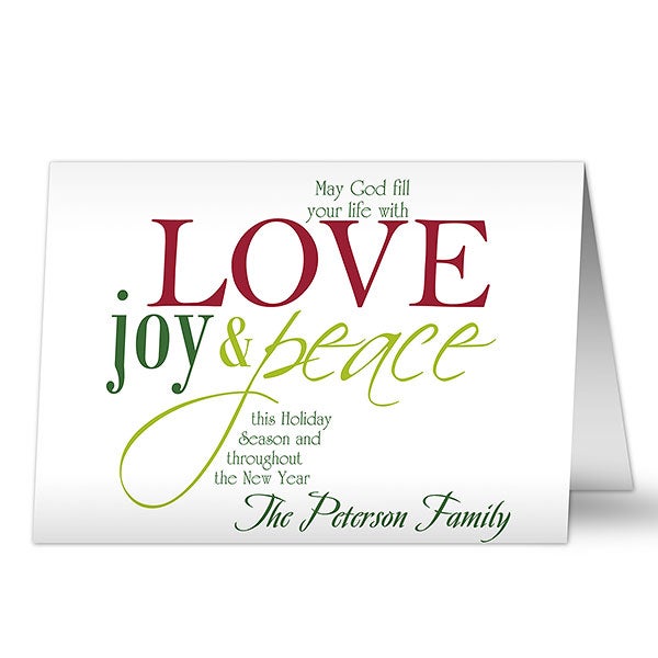 Words Of Christmas Personalized Christmas Cards - 8804