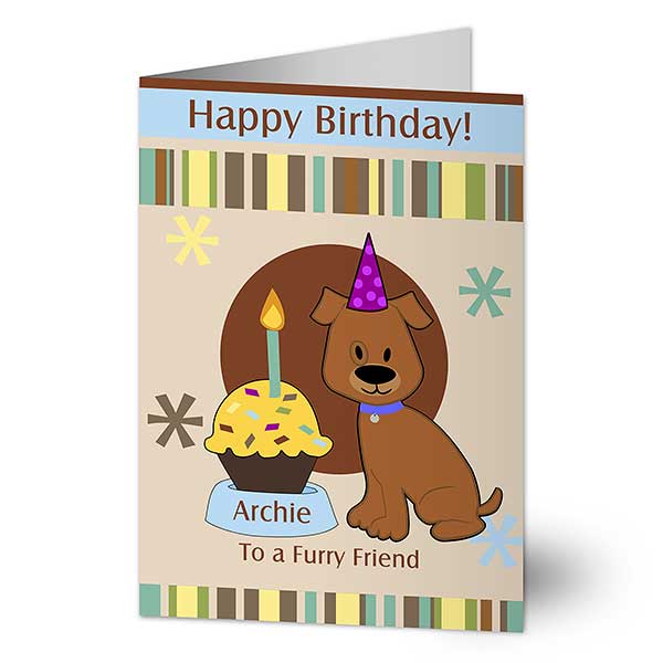 Personalized Pet Birthday Cards - Pawprints