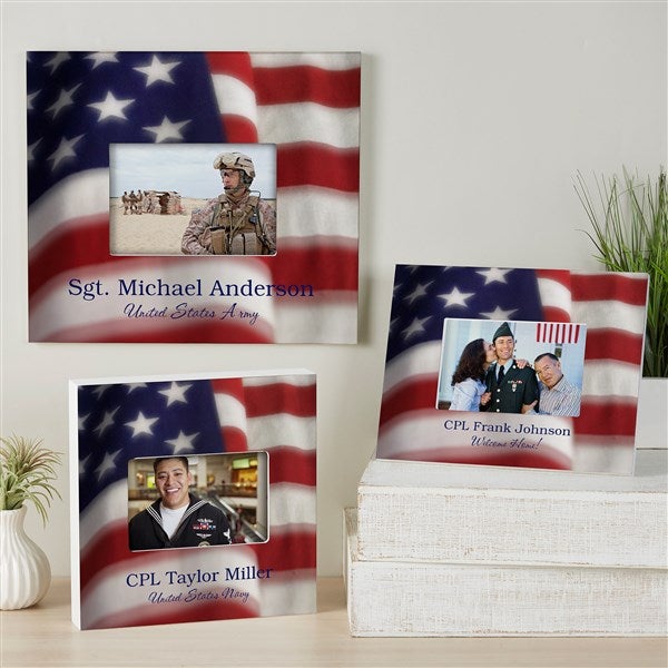 Personalized Patriotic Picture Frame American Flag