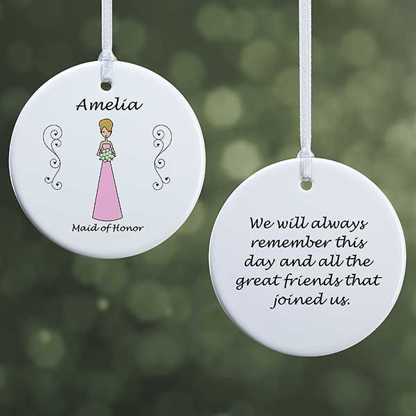 Personalized Wedding Ornament - Bridal Party Characters - 9083