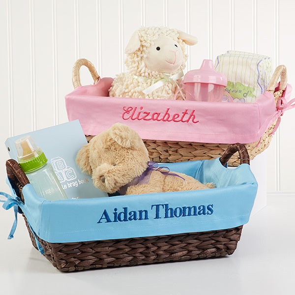Personalized Wicker Baskets for Baby 