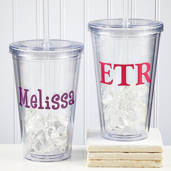 Personalized Reusable Drink Cup Insulated Acrylic