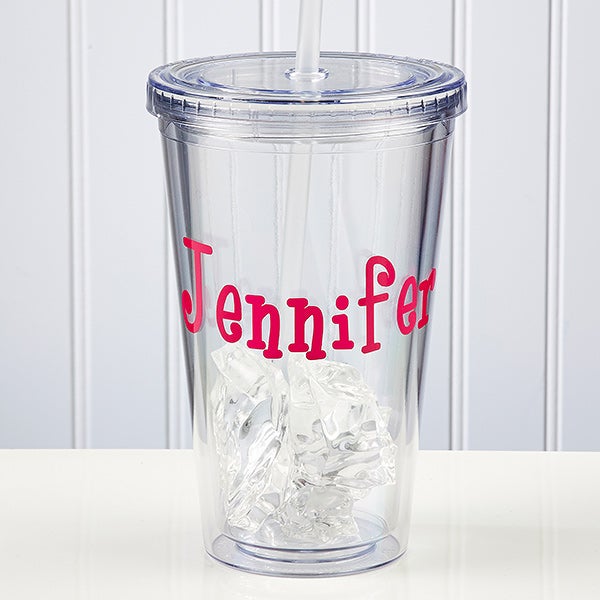 Personalized Reusable Drink Cup Insulated Acrylic