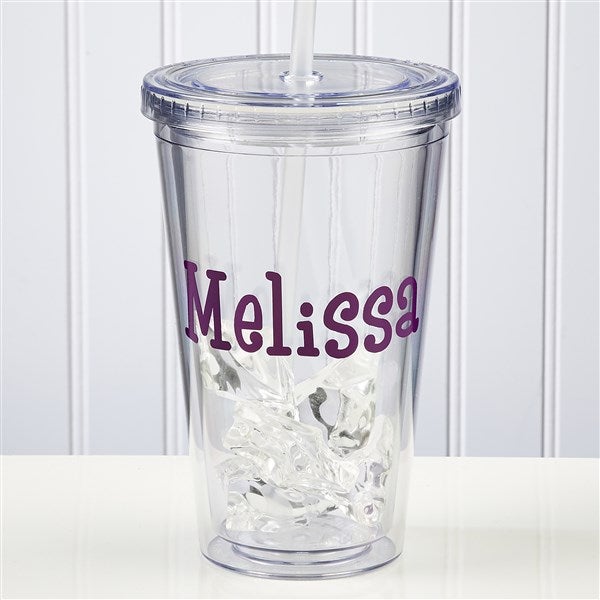 Personalized Reusable Drink Cup - Insulated Acrylic - 9153