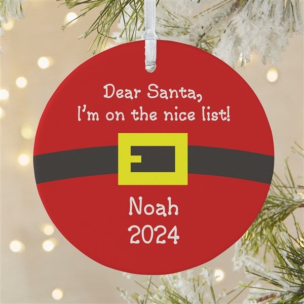 Personalized Christmas Ornaments - Santa's Belt - 9231