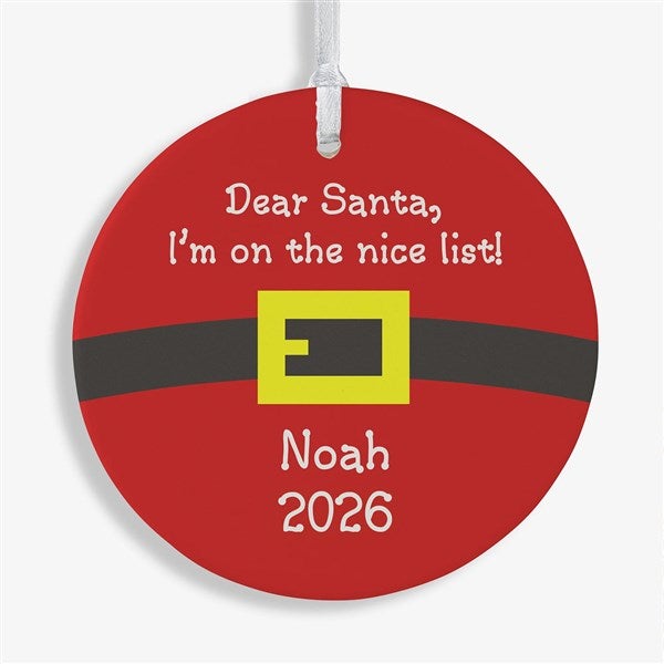 Personalized Christmas Ornaments - Santa's Belt - 9231