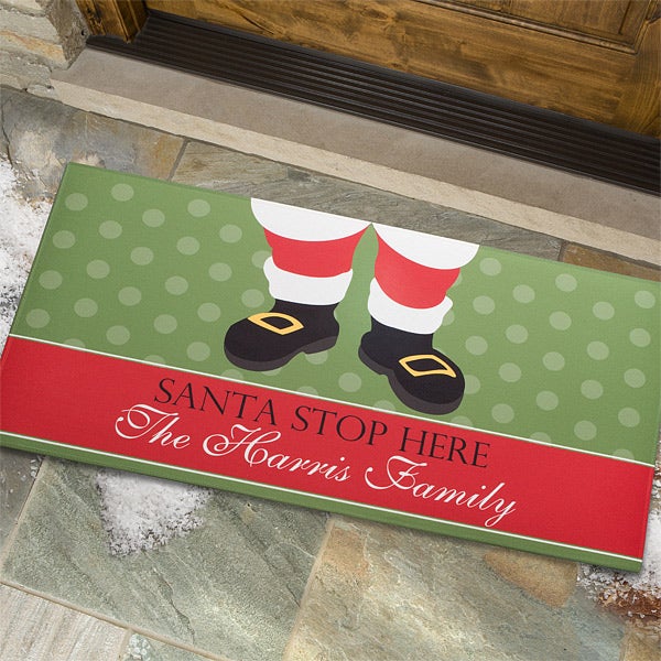 Personalized Christmas Doormats - Santa Stop Here - 9248