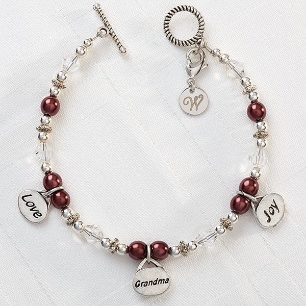 Personalized Charm Bracelet Love Grandma Joy Personalized Charm Bracelet Love Grandma Joy 9297