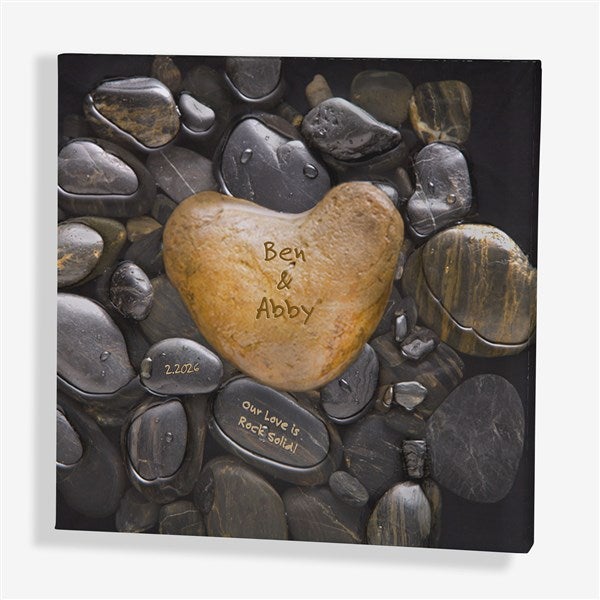 Personalized Canvas Wall Art - Romantic Heart Rock  - 9531