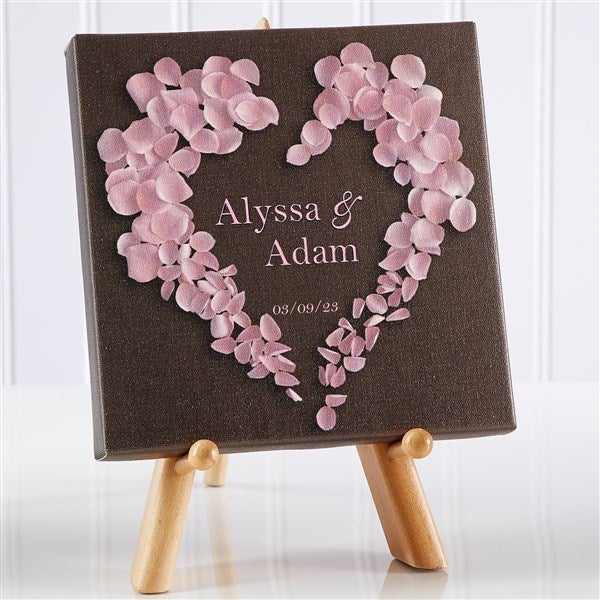 Personalized Canvas Wall Art Hearts of Roses
