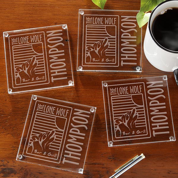 Custom Glass Coasters With Your Business Logo Engraved - 9561