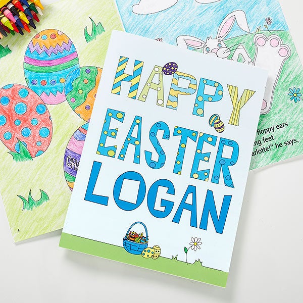 Personalized Easter Coloring Book & Crayon Set - 9678