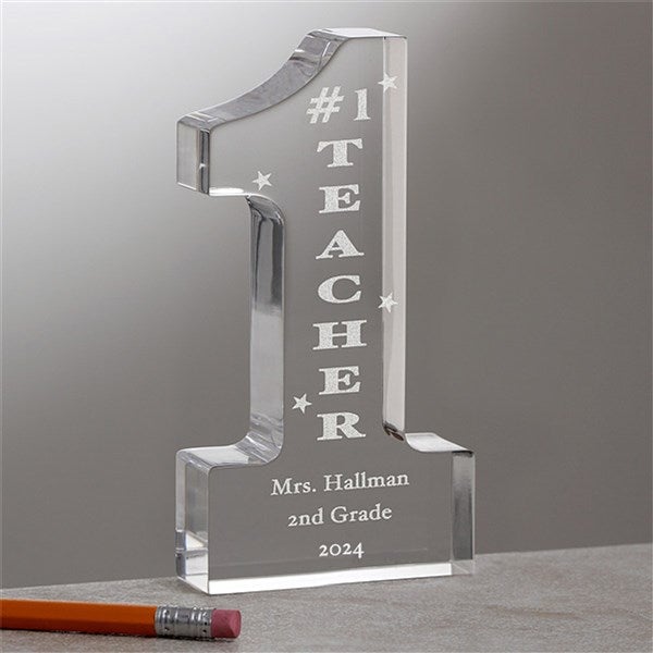 Personalized Number One Teacher Sculpture - 9903