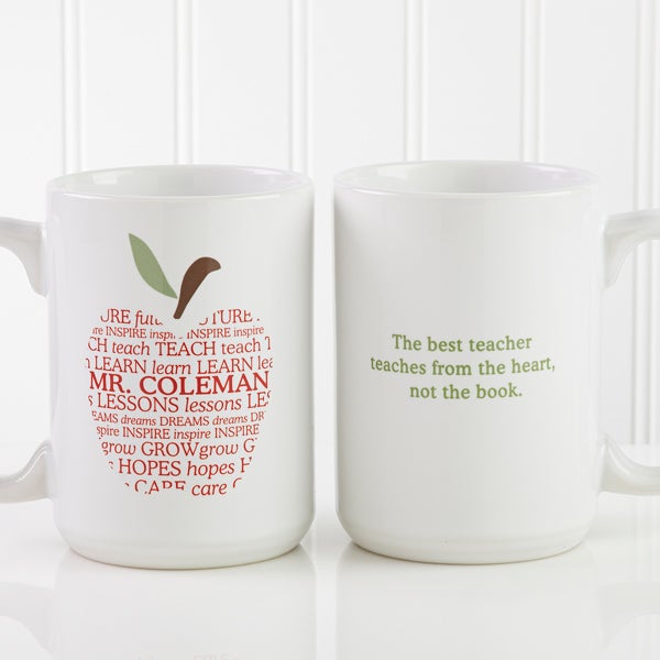 Personalized Coffee Mug for Teachers - Apple - 9915