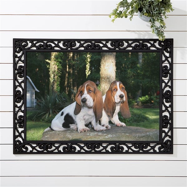 Custom Pet Photo Doormat with Full Dog Cat Face