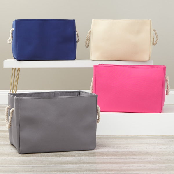 Kid's Room Embroidered Storage Tote Pink