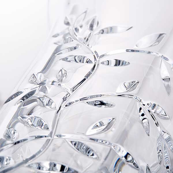 Personalized Vera Wang Crystal Leaf Vase Natural Love