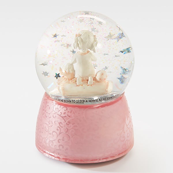 Engraved Baptism Praying Girl Snow Globe