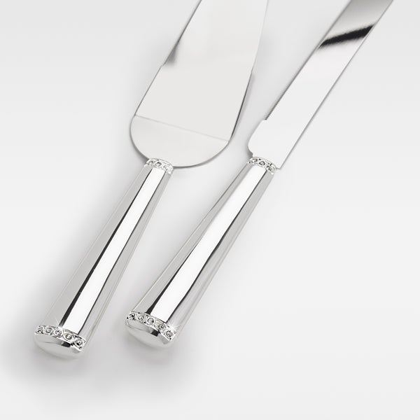 Engraved Silver Princess Wedding Cake Server Set