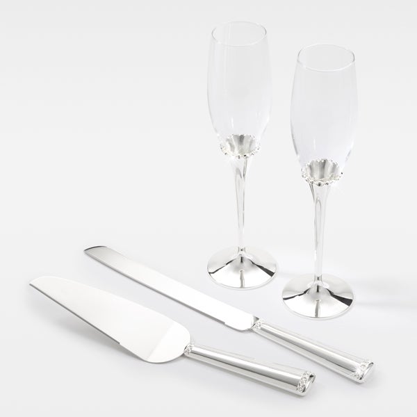 Engraved Silver Princess Wedding Cake Server Set
