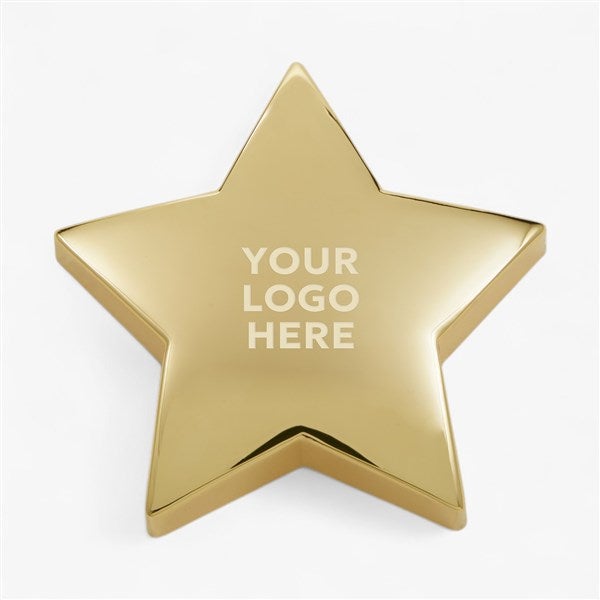 Personalized Engraved Logo Gold Star Paperweight - C18193
