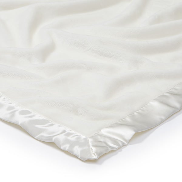 Christening Embroidered Ivory Baby Blanket