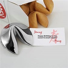 Personalized Silver Birthday Fortune Cookie - Fortunes of Longevity Style - 6245
