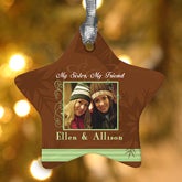 Sisters Personalized Photo Christmas Ornament - 6376