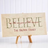 Believe Personalized Christmas Holiday Canvas Artwork - 6387