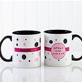 Ladies Polka Dot Personalized Coffee Mug for Women - 6395
